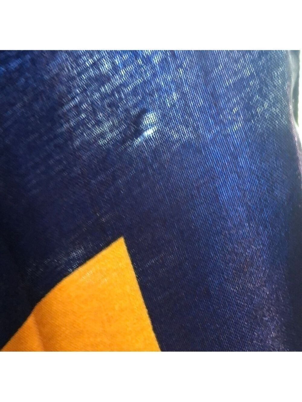 SCARF 36” square navy blue with center medallion in shades of gold. - Picture 8 of 8